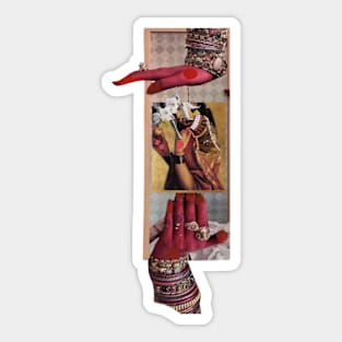 A Study of Hands Series, 4 feat. classical indian cart Sticker